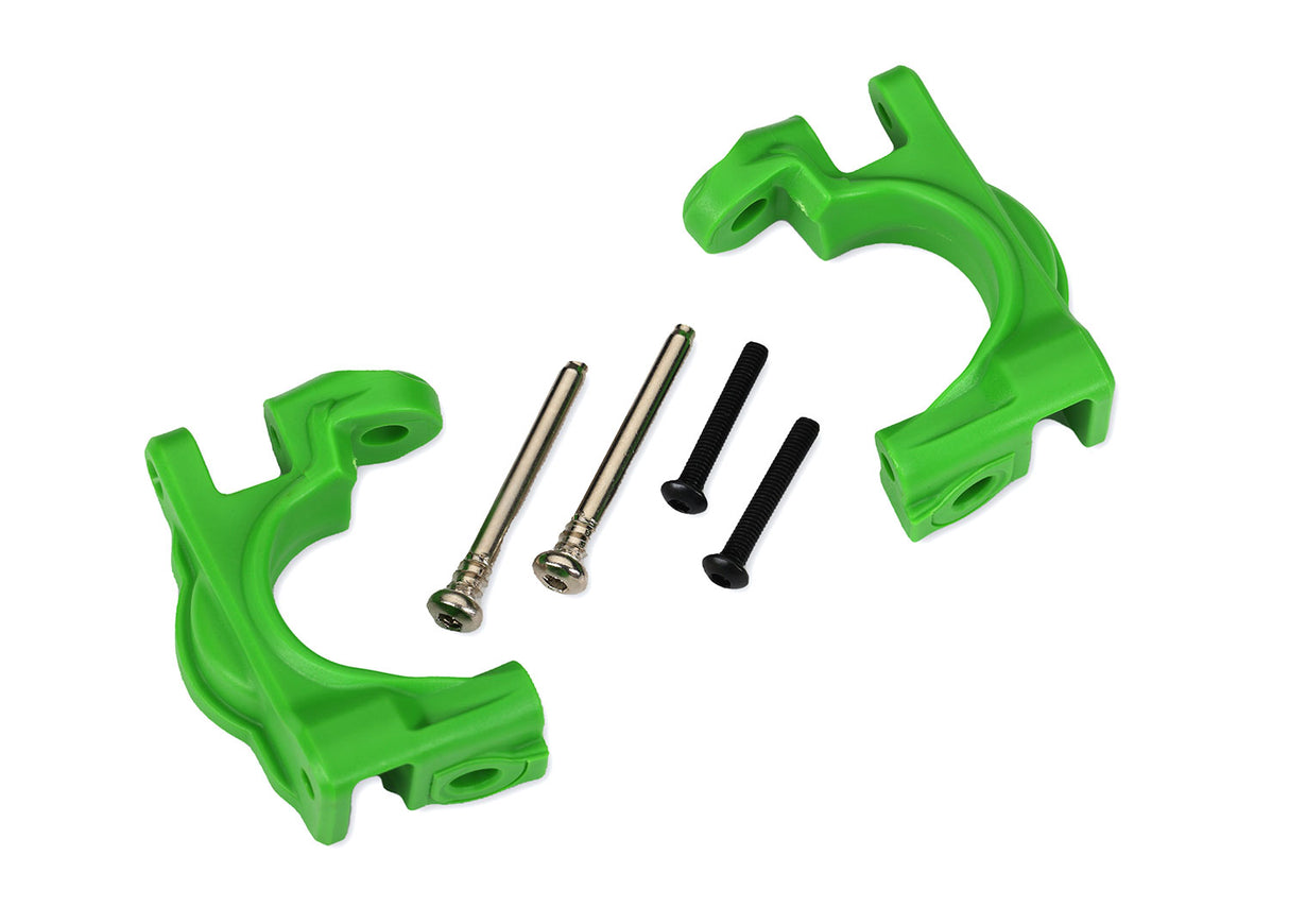 Traxxas 9032G Caster blocks (c-hubs), extreme heavy duty, Green (left & right)/ 3x32mm hinge pins (2)/ 3x20mm BCS (2) (for use with #9080 upgrade kit) - TRA9032G
