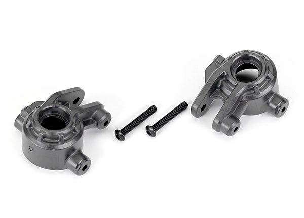 Traxxas 9037-GRAY Steering blocks, extreme heavy duty, - Gray (left & right)/ 3x20mm BCS (2) (for use with #9080 upgrade kit)