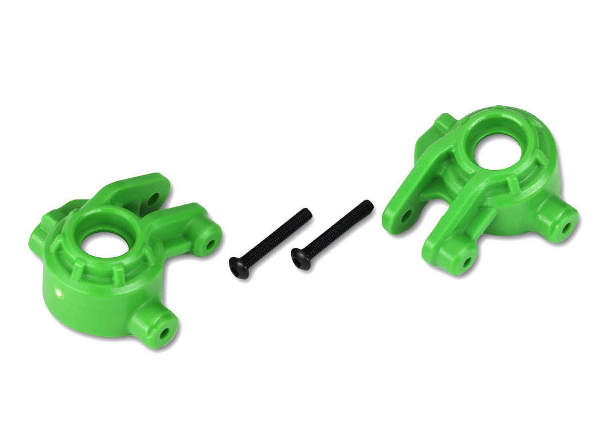 Traxxas 9037G Steering blocks, extreme heavy duty, Green (left & right)/ 3x20mm BCS (2) (for use with #9080 upgrade kit) - TRA9037G