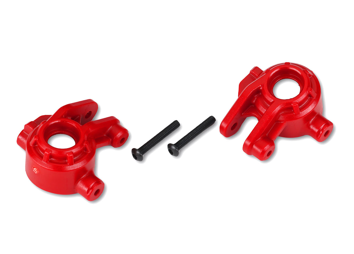 Traxxas 9037R Steering blocks, extreme heavy duty, - Red (left & right)/ 3x20mm BCS (2) (for use with #9080 upgrade kit) - TRA9037R