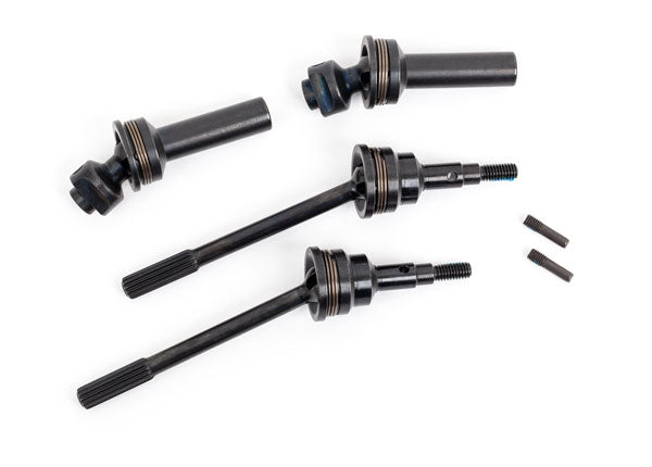 Traxxas 9051R Driveshafts, Front, extreme heavy duty, steel-spline constant-velocity with 6mm stub axles (Complete assembly) (2) (for use with #9080 upgrade kit) - TRA9051R