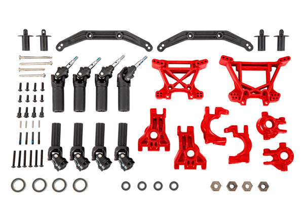 Traxxas 9080R Outer Driveline & Suspension Upgrade Kit, extreme heavy duty, - Red - TRA9080R