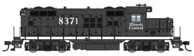 Walthers Mainline HO EMD GP9 Phase II with Chopped Nose - Standard DC -- Illinois Central #8371 (black, white)