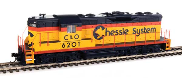 Walthers Mainline EMD GP9 Phase II with High Hood - Standard DC -- Chessie/C&O #6201 - 910-10482