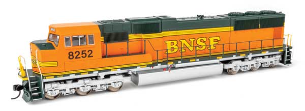 WalthersMainline HO EMD SD75M - Standard DC -- BNSF Railway #8268 (orange, black, green, silver, Heritage II)