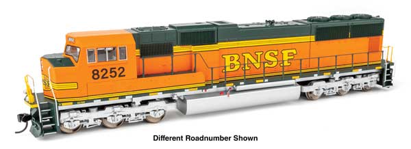 WalthersMainline HO EMD SD75M - Standard DC -- BNSF Railway #8275 (orange, black, green, silver, Heritage II)
