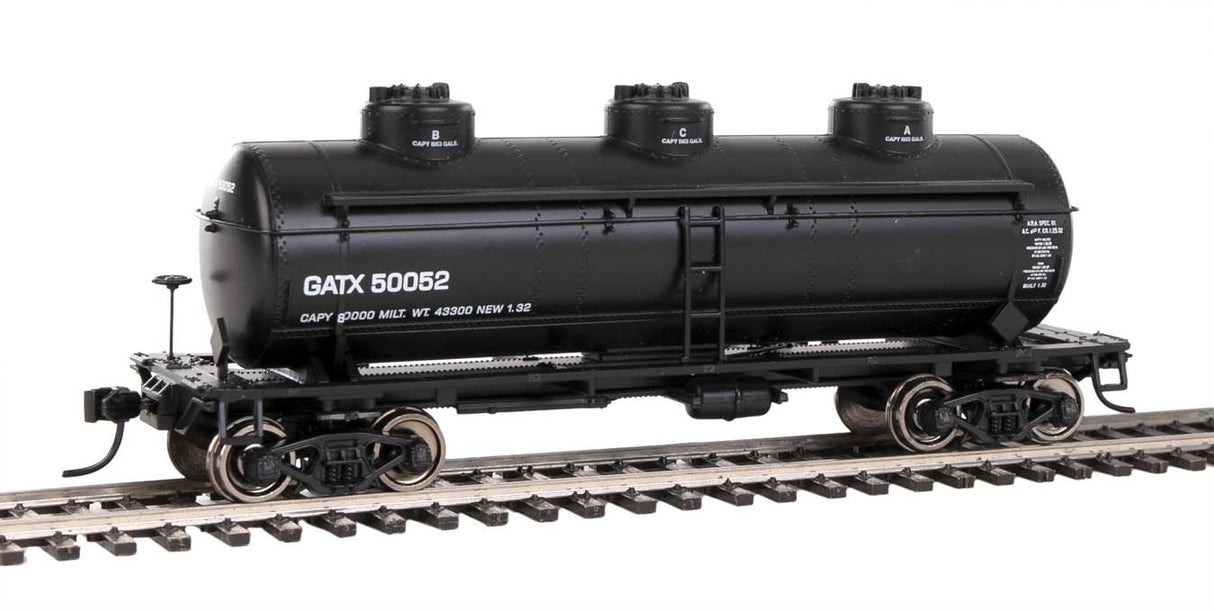 Walthers Mainline 36' 3-Dome Tank Car - Ready to Run -- GATX #50052 - 910-1133