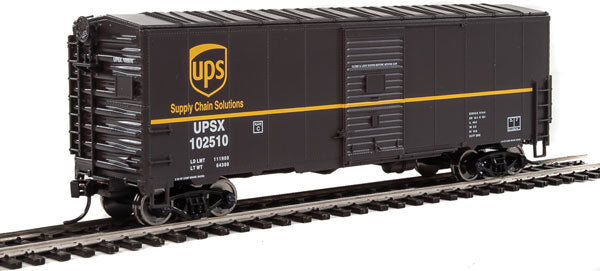 Walthers Mainline 40' Association of American Railroads (AAR) Modernized 1948 Boxcar -- United Parcel Service(R) UPSX #102510 (brown, gold, Modern Shield logo) - 910-1178