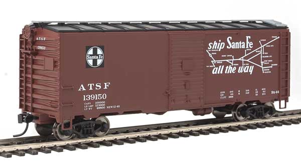 Walthers Mainline 40' Association of American Railroads 1944 Boxcar - Ready to Run -- Santa Fe #139150 (Mineral Red, black, white; "The Chief...", "...All the Way") - 910-1313