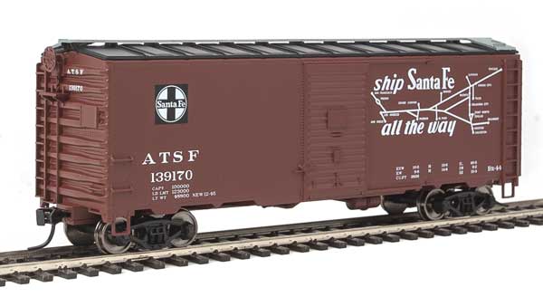 Walthers Mainline 40' Association of American Railroads 1944 Boxcar - Ready to Run -- Santa Fe #139170 (Mineral Red, black, white; "The Chief...", "...All the Way") - 910-1314