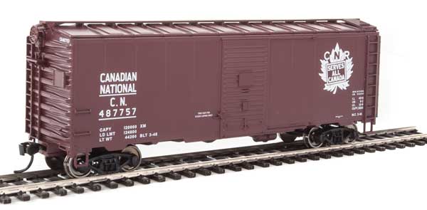 Walthers Mainline 40' Association of American Railroads 1944 Boxcar - Ready to Run -- Canadian National #487757 (Serves All Canada) - 910-1336