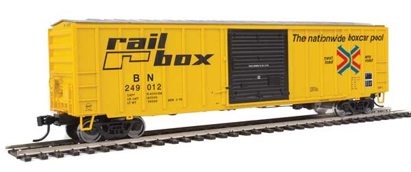 Walthers Mainline 50' ACF Exterior Post Boxcar - Ready to Run -- Railbox #249012 (Burlington Northern patch) - 910-1824