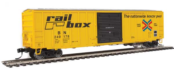 Walthers Mainline 50' ACF Exterior Post Boxcar - Ready to Run -- Railbox #249178 (Burlington Northern patch) - 910-1826