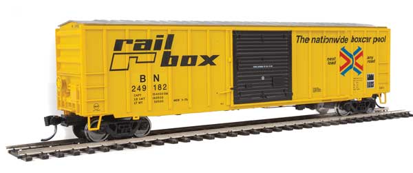 Walthers Mainline 50' ACF Exterior Post Boxcar - Ready to Run -- Railbox #249182 (Burlington Northern patch) - 910-1827