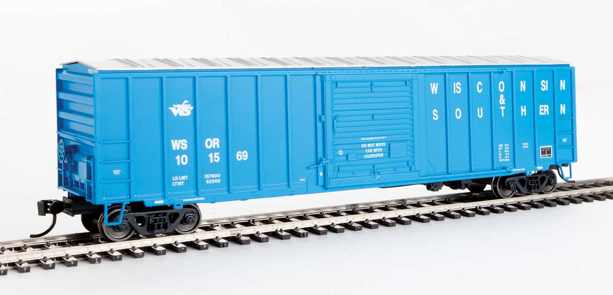 Walthers Mainline 50' ACF Exterior Post Boxcar - Ready to Run -- Wisconsin & Southern #101569 (blue, white; Small Goose Logo) - 910-1869