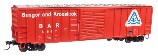 50' ACF Exterior Post Boxcar - Ready to Run -- Bangor & Aroostook BAR #5647 (red, white)
