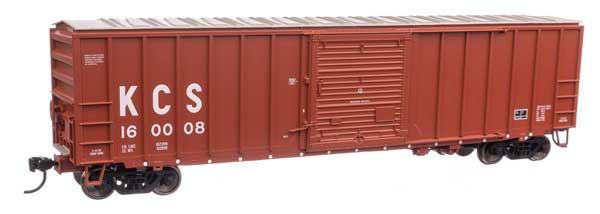 50' ACF Exterior Post Boxcar - Ready to Run -- Kansas City Southern #160008 (brown, white)