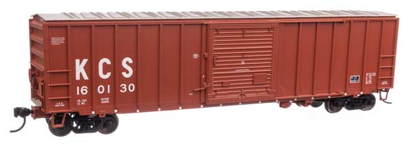 50' ACF Exterior Post Boxcar - Ready to Run -- Kansas City Southern #160130 (brown, white)