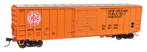 50' ACF Exterior Post Boxcar - Ready to Run -- New Orleans Public Belt Railroad #4092 (orange, black, red, white)