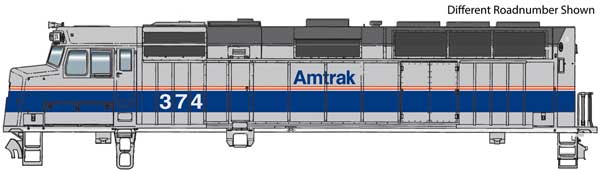 Walthers Mainline EMD F40PH - ESU Sound and DCC -- Amtrak(R) #401 (Phase IV, silver, wide blue, thin red, white stripes) - 910-19468