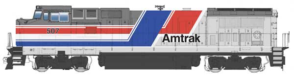 WalthersMainline HO GE Dash 8 P32-8BWH - ESU(R) Sound & DCC -- Amtrak(R) #507 - Phase III (silver, red, white & blue stripes) - 910-19561