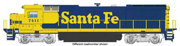WalthersMainline HO GE Dash 8-40B - ESU(R) Sound & DCC -- Santa Fe #7410 (blue, yellow) - 910-19567