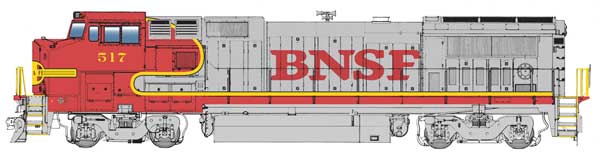 WalthersMainline HO GE Dash 8-40BW - ESU(R) Sound & DCC -- Burlington Northern Santa Fe #517 (silver, red) - 910-19569