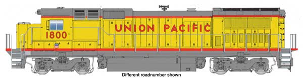WalthersMainline HO GE Dash 8-40B - ESU(R) Sound & DCC -- Union Pacific(R) #1818 (yellow, gray; small shield on nose - 910-19574