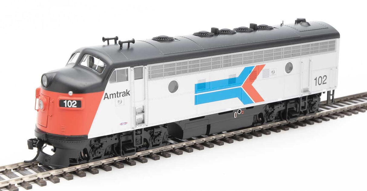 Walthers Mainline EMD F7 A - ESU Sound and DCC -- Amtrak(R) #102 (Phase I silver, red, blue, black) - 910-19959