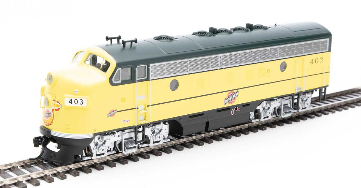 Walthers Mainline EMD F7 A - ESU Sound and DCC -- Chicago & North Western(TM) #403 (yellow, green, black, silver) - 910-19970