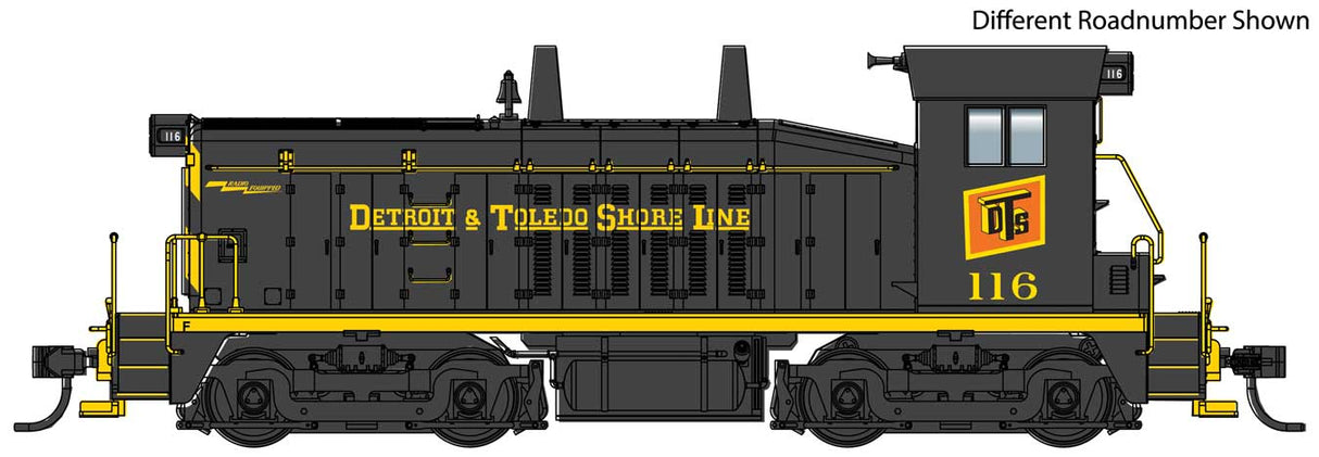 Walthers Mainline EMD SW7 - ESU Sound & DCC -- Detroit & Toledo Shore Line #117 (black, yellow, red) - 910-20656