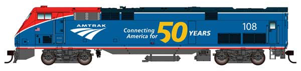 GE P42 Locomotive - Sound and DCC -- Amtrak (AMT) 50th Anniversary Phase VI #108