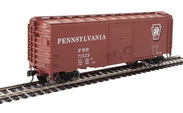 Walthers Mainline 40' ACF Welded Boxcar w/8' Youngstown Door - Ready to Run -- Pennsylvania Railroad #71523 - 910-2262