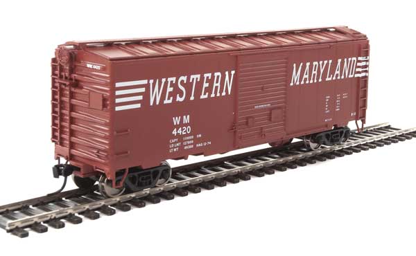 Walthers Mainline 40' ACF Welded Boxcar w/8' Youngstown Door - Ready to Run -- Western Maryland #4420 - 910-2271