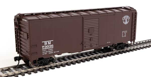 Walthers Mainline 40' AAR Modified 1937 Boxcar - Ready to Run -- Boston & Maine #73036 - 910-2727