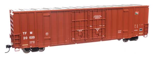 WalthersMainline HO 60' High Cube Plate F Boxcar - Ready to Run -- Transportacion Ferroviaria Mexicana #20020