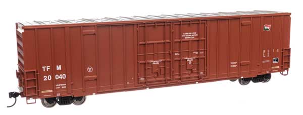 WalthersMainline HO 60' High Cube Plate F Boxcar - Ready to Run -- Transportacion Ferroviaria Mexicana #20040