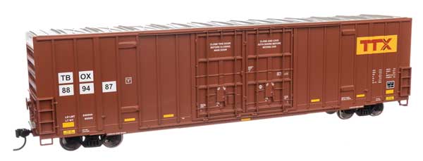 WalthersMainline HO 60' High Cube Plate F Boxcar - Ready to Run -- TTX TBOX #889487