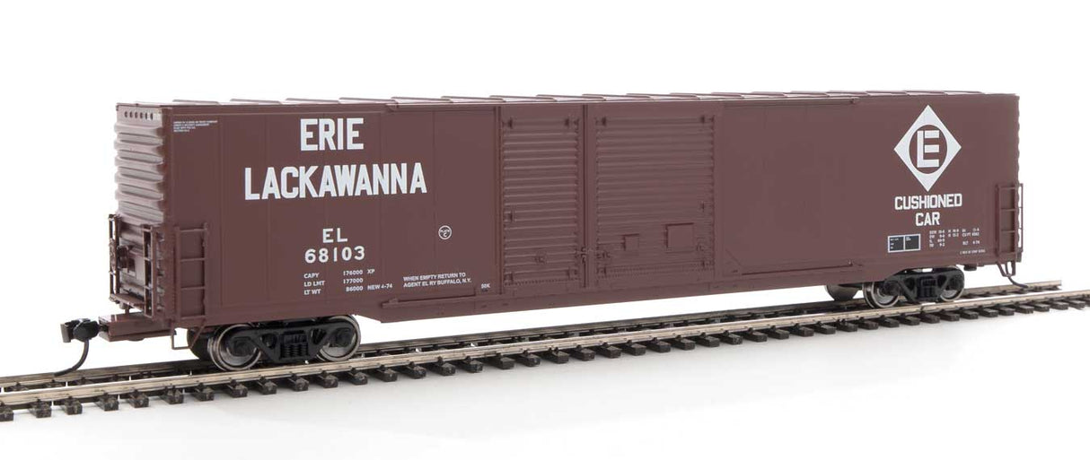 Walthers Mainline 60' Pullman-Standard Auto Parts Boxcar (10' and 6' doors) - Ready to Run -- Erie Lackawanna #68103 - 910-3209