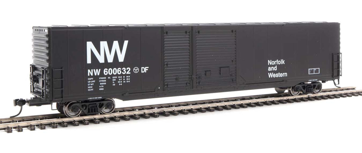 Walthers Mainline 60' Pullman-Standard Auto Parts Boxcar (10' and 6' doors) - Ready to Run -- Norfolk & Western #600632 - 910-3210