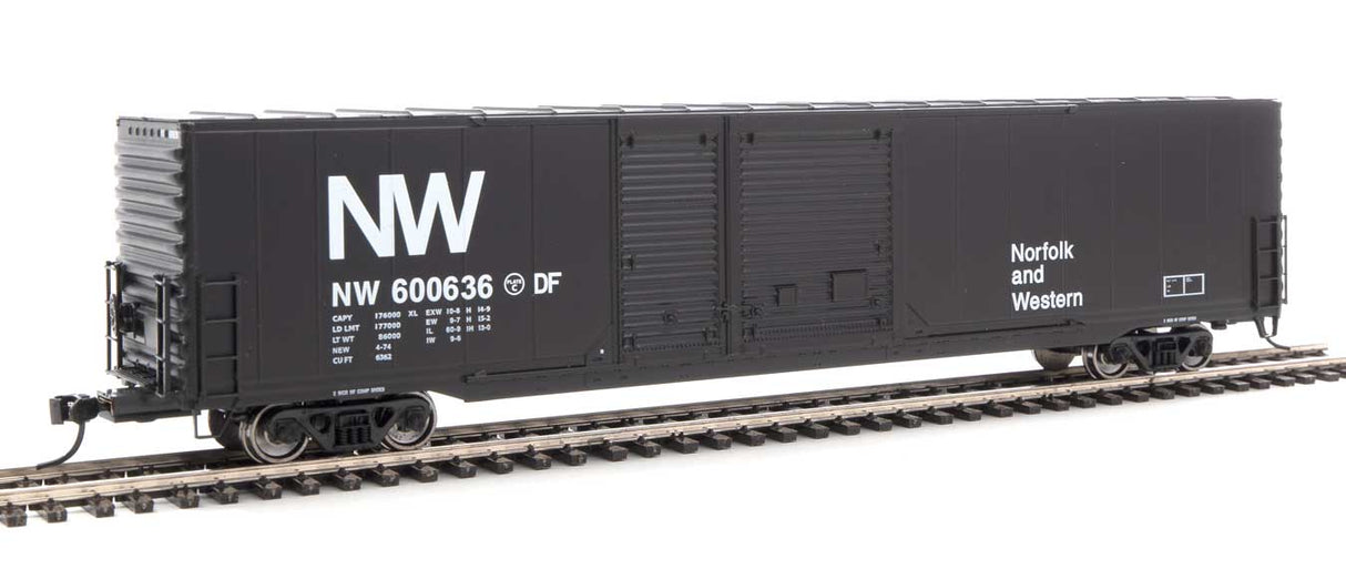 Walthers Mainline 60' Pullman-Standard Auto Parts Boxcar (10' and 6' doors) - Ready to Run -- Norfolk & Western #600636 - 910-3211
