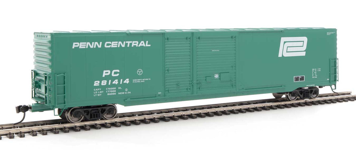 Walthers Mainline 60' Pullman-Standard Auto Parts Boxcar (10' and 6' doors) - Ready to Run -- Penn Central #281414 - 910-3213