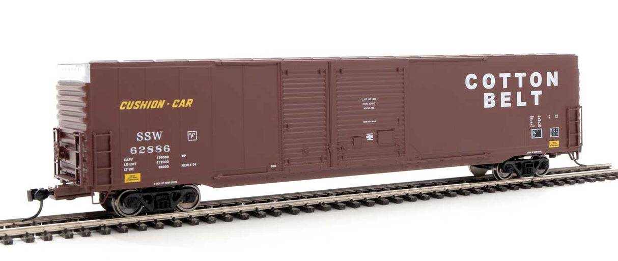 Walthers Mainline 60' Pullman-Standard Auto Parts Boxcar (10' and 6' doors) - Ready to Run -- Cotton Belt(TM) St. Louis South Western(TM) #62886 - 910-3221