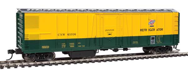 Walthers Mainline 50' AAR Mechanical Refrigerator Car - Ready to Run -- Chicago & North Western(TM) #61016 (yellow, green, silver) - 910-3767