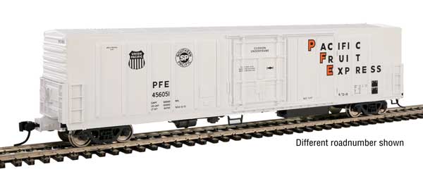 Walthers Mainline 57' Mechanical Reefer - Ready to Run -- Pacific Fruit Express(TM) #456332 (white, black, orange) - 910-3959