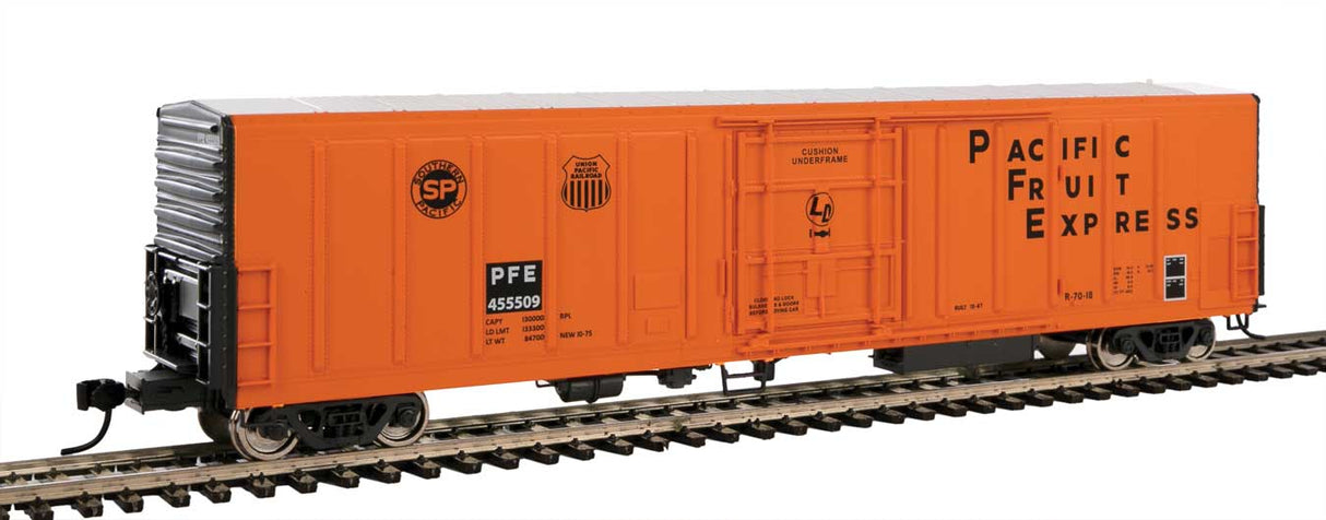 Walthers Mainline 57' Mechanical Reefer - Ready to Run -- Pacific Fruit Express(TM) #455509 (orange, black, white) - 910-3961