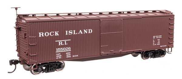 WalthersMainline HO 40' Double Sheathed Wood Boxcar - Ready to Run -- Rock Island #155026
