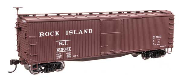 WalthersMainline HO 40' Double Sheathed Wood Boxcar - Ready to Run -- Rock Island #155037