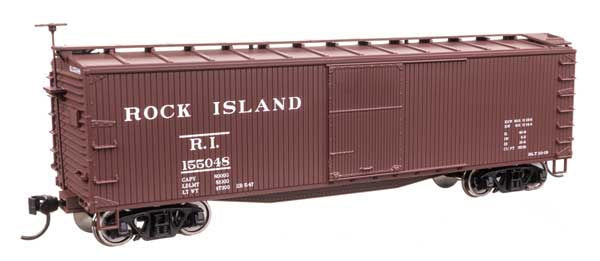 WalthersMainline HO 40' Double Sheathed Wood Boxcar - Ready to Run -- Rock Island #155048