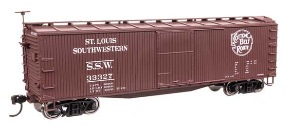 WalthersMainline HO 40' Double Sheathed Wood Boxcar - Ready to Run -- Cotton Belt-St. Louis Southwestern SSW #33327